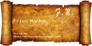 Frics Márton névjegykártya