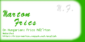 marton frics business card